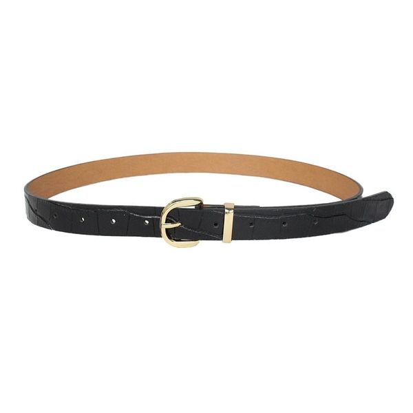 

belts 2021 belt men's and women's trouser classic pin buckle imitation crocodile decorative jeans, Black;brown