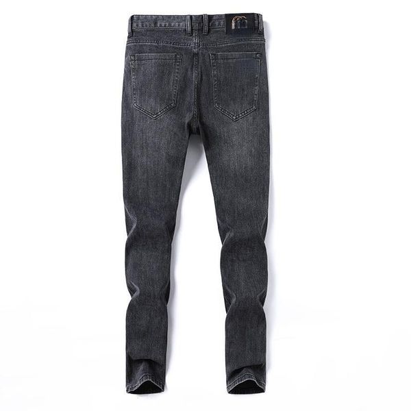 

men's jeans autumn and winter men 's slim straight loose elastic fashion korean style black youth trousers, Blue