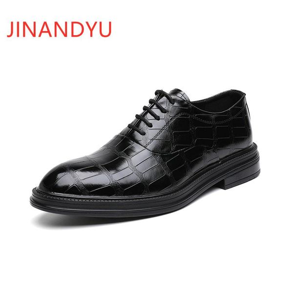 

dress shoes formal leather for men oxford business elegant wedding flats italian mens party vintage fashion, Black