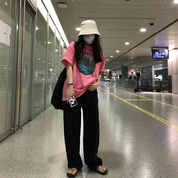 

women's jumpsuits & rompers vintage jeans woman loose high waist wide leg pants black straight retro autumn korean boyfriend for w, Black;white