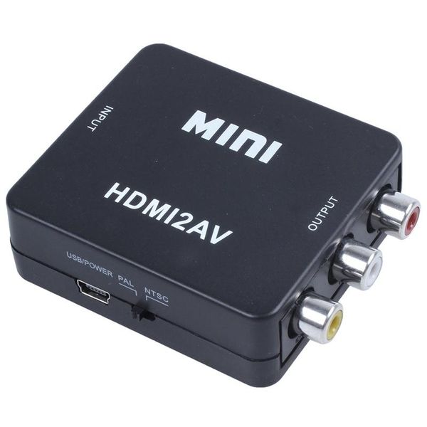

mini to 3rca cvbs composite video av converter adapter tv ps3 vhs vcr dvd black