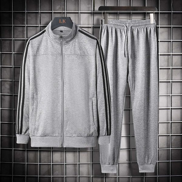 

autumn and winter men's leisure fashion youth trend street sports coat korean outdoor lovers suit, Gray