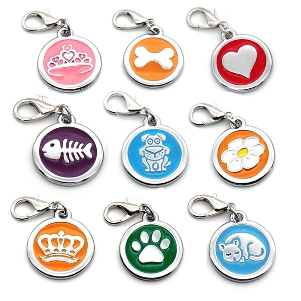 Commercio all'ingrosso 20 Pz Dog Tag Inciso Personalizzato Collare di cane Accessori Personalizzati Cat Puppy ID Tag Bone Paw Nome Tag Anti-perso Y200922