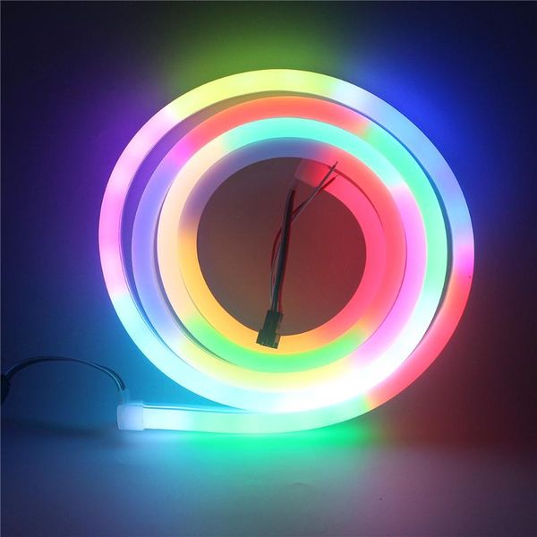 

6x13mm 8x16mm silicone neon pixel rope light 5v 1903ic 96leds/m waterproof addressable programmable flexible neon led strip