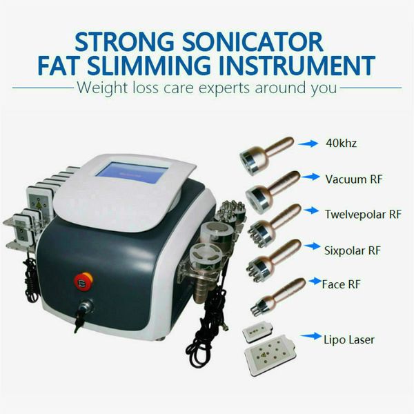 

7 in 1 40k ultrasonic cavitation bipolar multipolar rf vacuum fat burn slimming machine lipo laser body shaping weight loss beauty salon