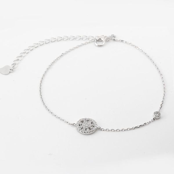 

anklets 925 silver women bracelets for leg lovely chain with small zircon beach barefoot girls jewelry, Red;blue