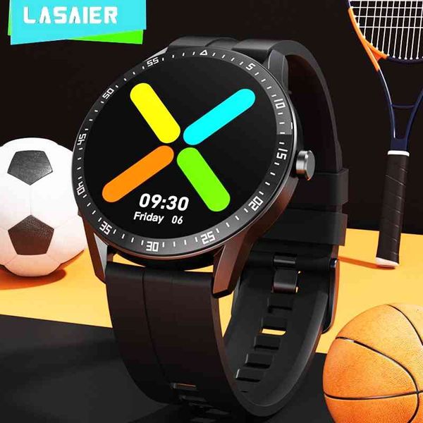 

lasaier 2021 luxury smart watch men make colour screen waterproof smartwatch sports fitness tracker for android ios