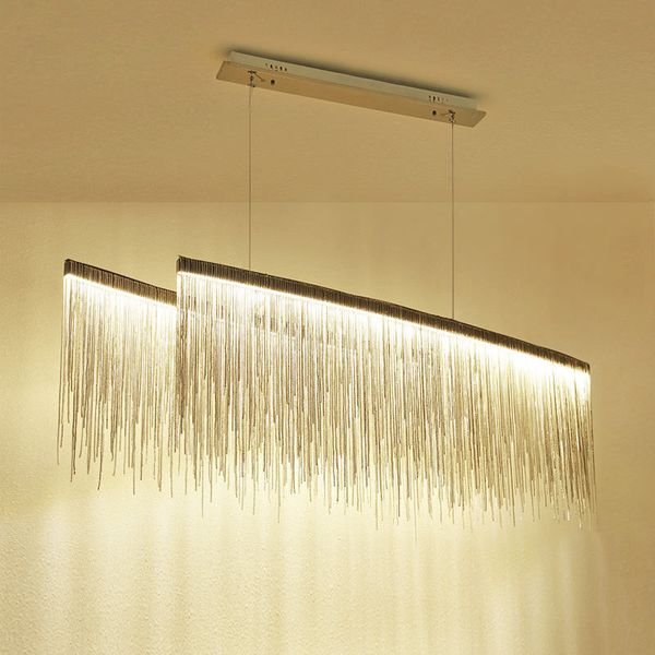 

2021 new living modern led restaurant chandelier villa clubhouse lighting creative designer model room chain light p8pb