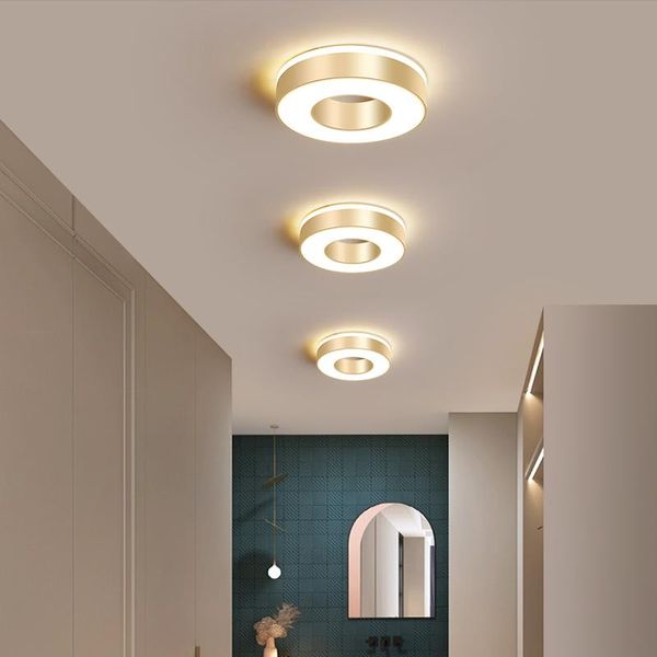 

ceiling lights modern led golden light for living room corridor balcony foyer luster round aisle lamp home decoration lighting fixtures