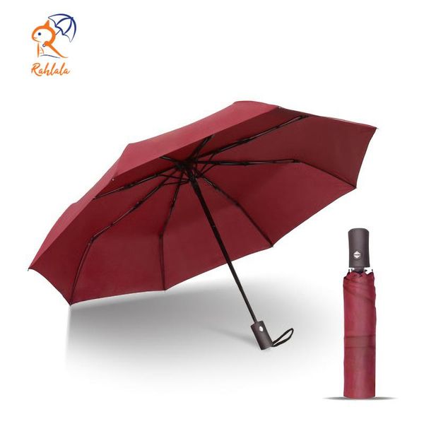 

umbrellas rahlalaumbrella men rain woman windproof 3folding fully-automatic parasol travel business 8 bone auto gift