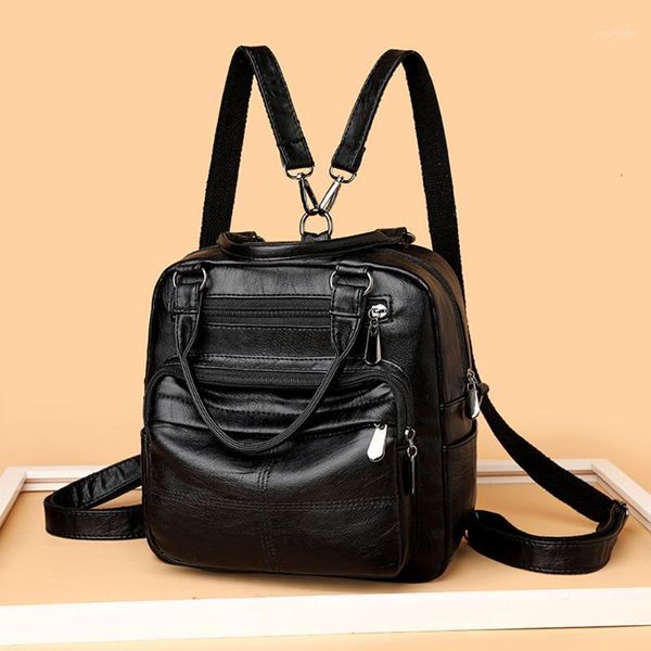 

evening bags women vintage pu leather small backpacks fashion solid color shoulder messenger casual ladies crossbody handbags