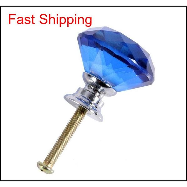 

30mm diamond shape crystal glass alloy door drawer cabinet wardrobe pull handle knobs dr jllzhx dh_garden