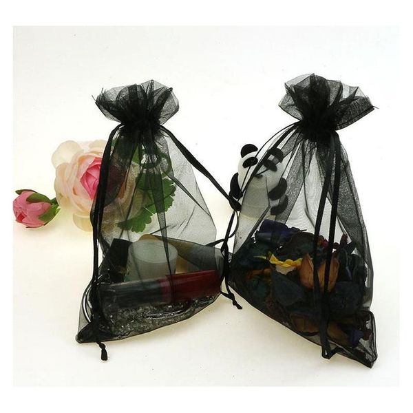 

wholesale- 100pcs/lot 15x20cm black bolsas regalo saquinho de organza embalagem bolsas de organza saco de tule poch jllhgw sport777