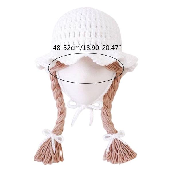 

caps & hats handmade knitted baby girls wig hat born wigs brades kids crochet cap with plaits infants pography props headwear n7me, Yellow