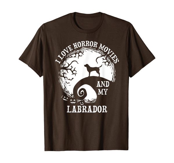 

I Love Horror Movies And My Labrador Lab - Dog Mom Costume T-Shirt, White;black