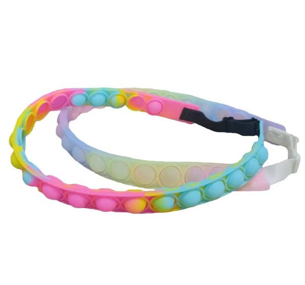 15 % Buntes Push-Bubble-Haar-Zubehör, Sport-Stirnband, Zappeln, Finger, sensorisches Spielzeug, Haarspitze, Dekompressionsspielzeug 71008F