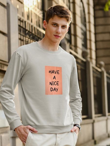 

men slogan graphic sweatshirt t09d#, Black