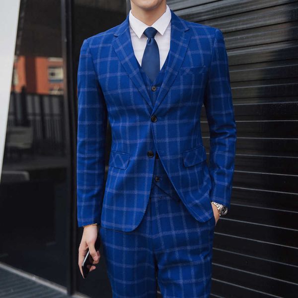 

men's suits & blazers male tender autumn three large body parts male suit trellis fashion formal business suits for marriage 5j49, White;black