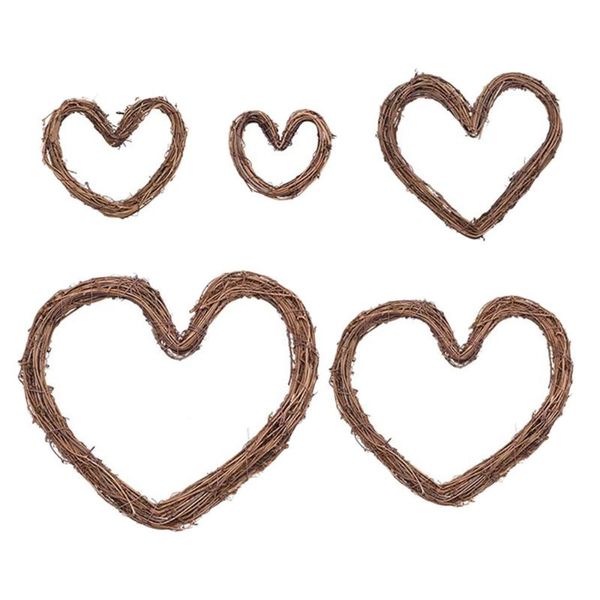 

decorative flowers & wreaths 5pcs rattan wreath frames heart christmas rings