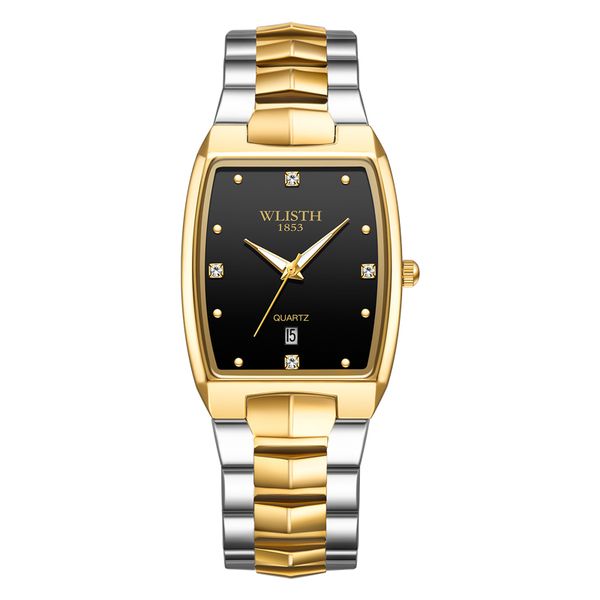 

fashion romantic couple wristwatches expression partner square steel band luminous quartz watches male 30m dwaterproof waterproof one, Slivery;brown