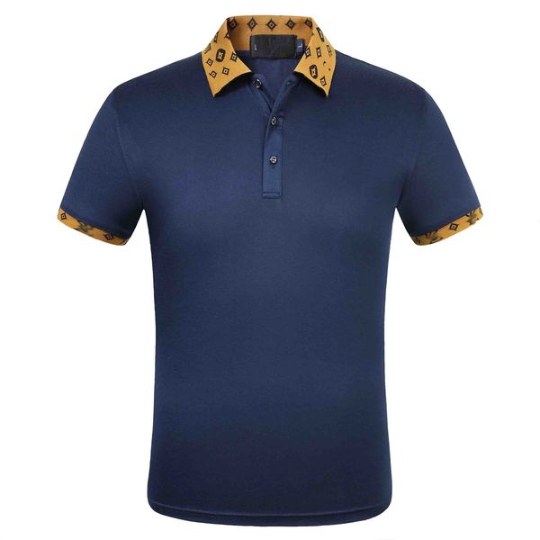 

21ss new mens brand clothing short sleeve shirt lapel business men polo shirt embroidery cotton man polo shirt, White;black