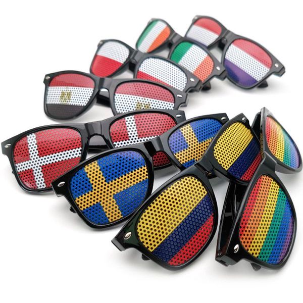 

sunglasses 2021 world cup flag sticker eyelet gift sun glasses, White;black