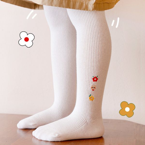 

girls' leggings autumn and winter new korean cartoon embroidery girls' baby pantyhose children's, Pink;yellow