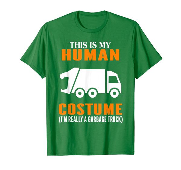 

my human costume hearts i'm really a garbage truck t-shirt, White;black