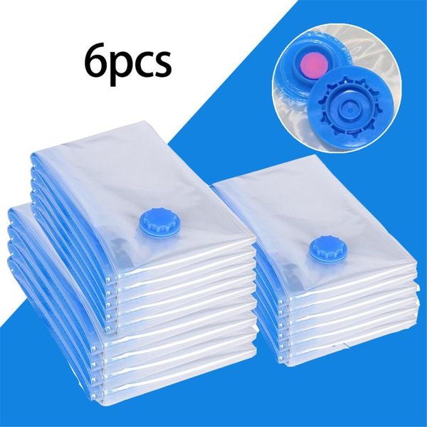 

storage bags 6pc vacuum space saver compression bag vacume pack durable reusable double zip seal 70x50cm