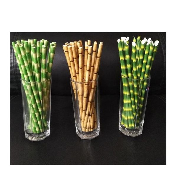 

19.5cm (7.7") biodegradable paper straw thick bamboo drinking paper straws for bar birth jllpoi xmh_home