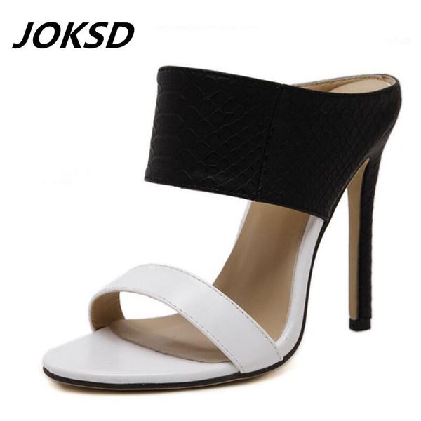 

dress shoes joksd women sandals 2021 ladies summer slippers high heels fashion colorblock party l56, Black