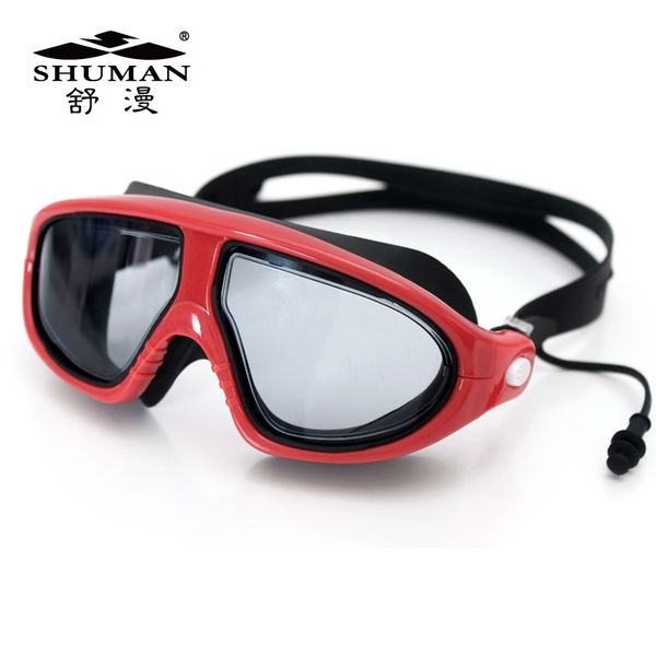 

shuman high definition fog swimming men's and women's large frame electroplating glasses anti