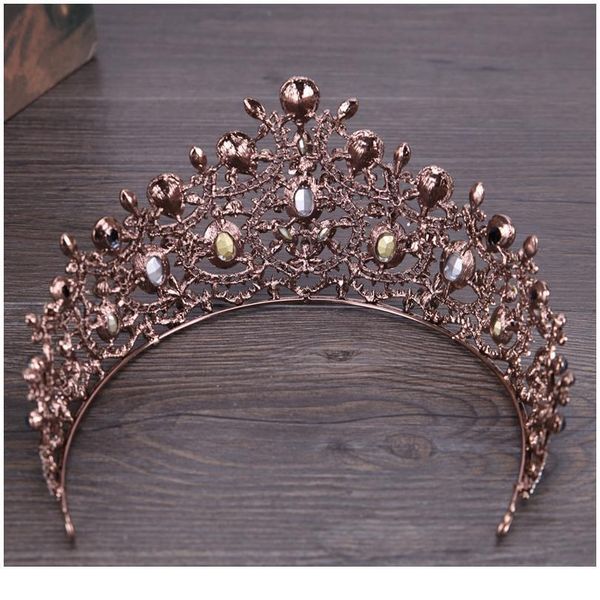 

vintage bridal hair accessories baroque black crystal crown rhinestone big crown bridal wedding headwear and crown acc jllnij, Silver