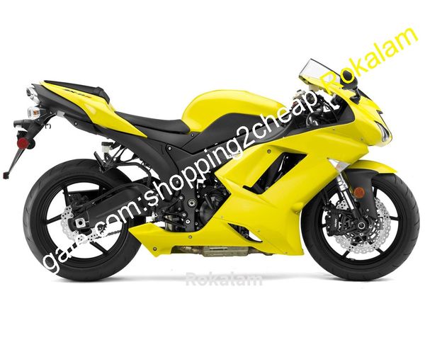 Coakling для Kawasaki ZX-6R 07 08 Ninja ZX636 ZX 6R 636 ZX6R 2007 2008 Yellow ABS PLASTAL PLASTERAGE SET (литье под давлением)