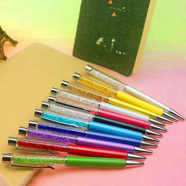 

ballpoint pens 1pcs creative gold foil oil pen crystal wafer high-grade signature metal name stationery logo engraved custom lette e7y7, Blue;orange