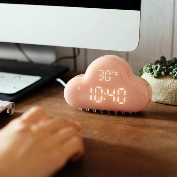 

desk & table clocks flaky bibasic alarm originality children lovely bedroom bedside led noctilucent