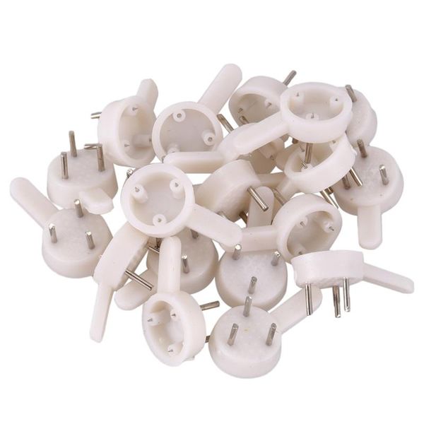 

hooks & rails 20 pcs plastic heavy wall picture frame hangers 3-pin small white