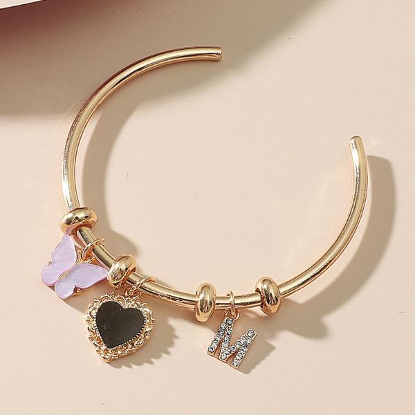 

charm bracelets simple temperament cherry letter adjustable open bracelet jewelry accessories 2021, Golden;silver