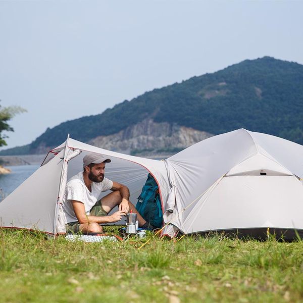 

naturehike mongar 2 persons camping tent 20d nylon fabic double layer waterproof tent for 3 seasons nh17t007-m