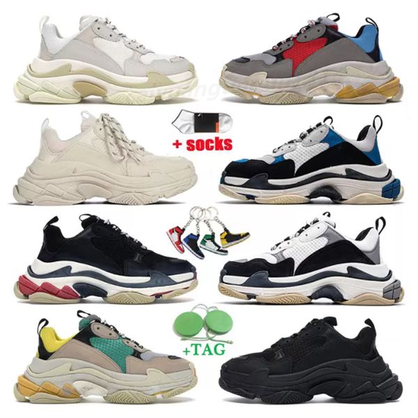 

triple s casual shoes sneakers platform sneaker beige green gray yellow red blue candy rose gold purple men women 6 layer trainers m33