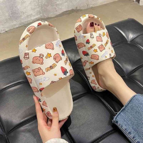 

step home on excrement thick soled slippers female summer ins couple cute cartoon indoor and outdoor wear sandals male