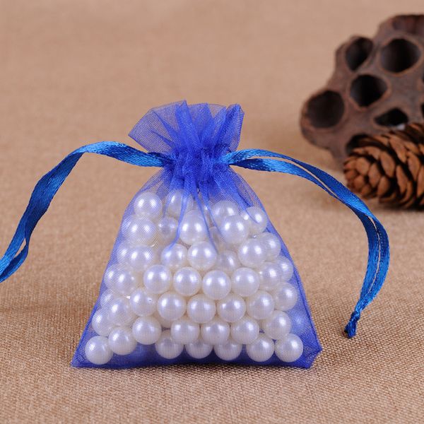 

wholesale 7*9cm jewelry bags mixed organza jewelry wedding party favor xmas gift bags purple blue pink yellow black with drawstring 319 q2, Pink;blue