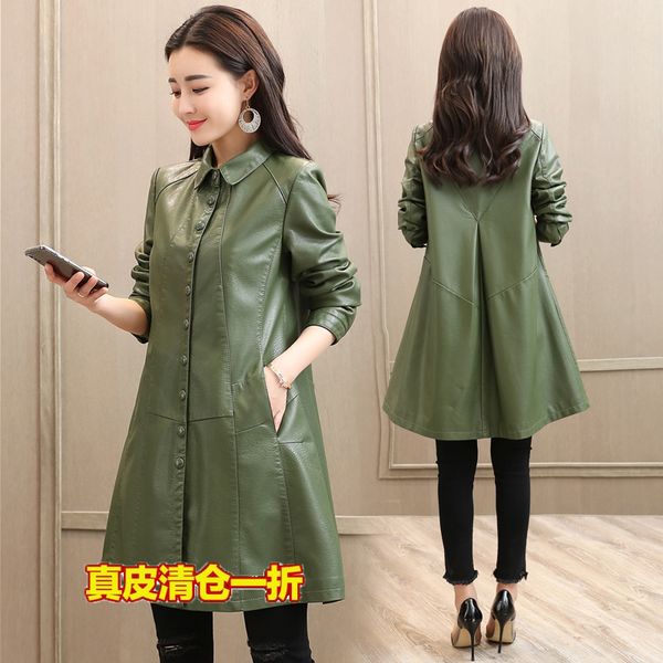 

2021 single autumn women size leather women's winter jacket bf5e, Black