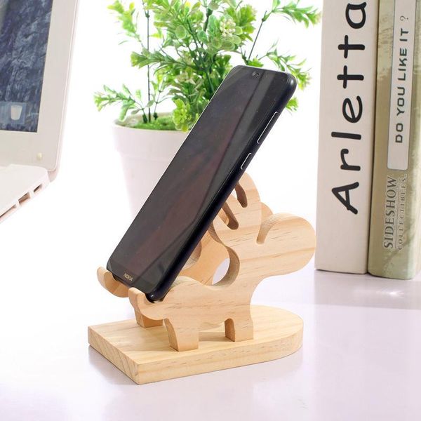 

cell phone mounts & holders universal holder wooden stand mobile smartphone support tablet for desk lazy holoder portable cute