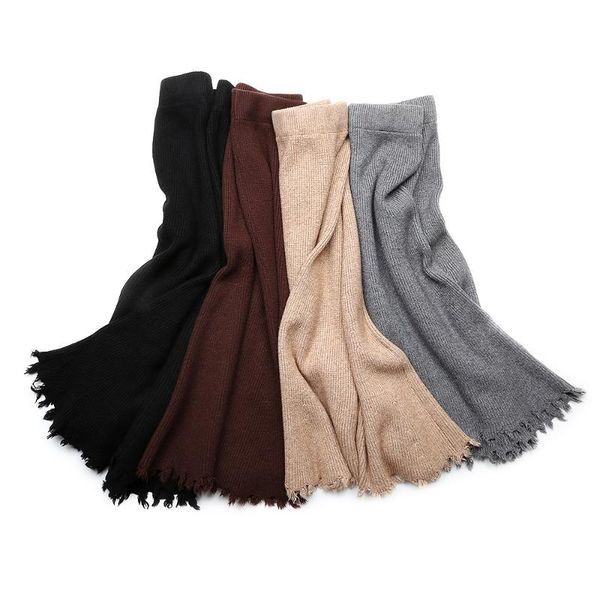 

skirts tassel skirt women knitted high waist saias jupe femme long faldas mujer midi autumn winter bottoms ruffle vestidos, Black