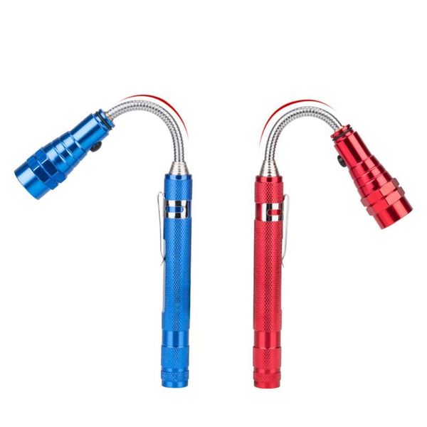 

portable 3 led mini flexible magnetized head flexible torch magnetic pick up tool lamp light