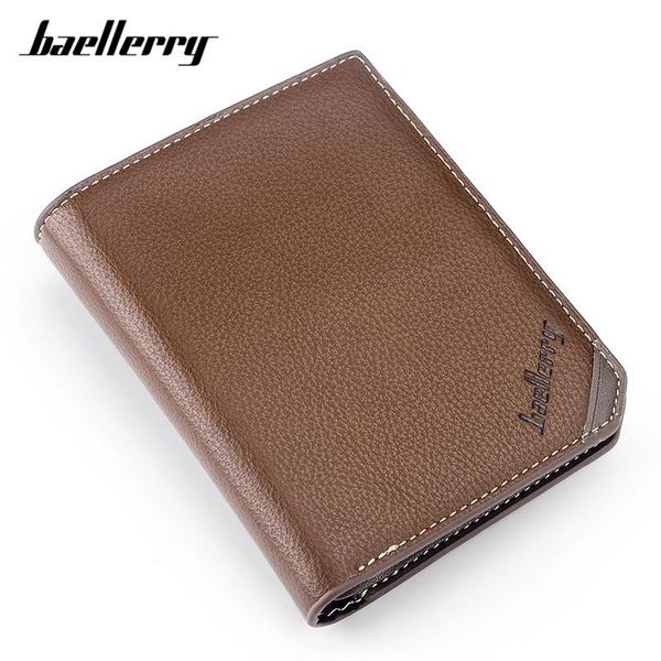 

wallets baellerry brand vintage casual men short bifold wallet card holder mens small male purse large capacity standard purses, Red;black