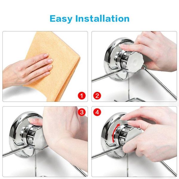 Handtuchhalter Anti-Rost-Edelstahl-Rack Leistungsstarker Vakuum-Saugnapf Toilettenpapier-Aufhängerhalter für das Badezimmer zu Hause