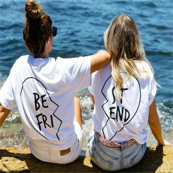 

2021 summer friends t shirt print letter be fri st end women t-shirt fashion short sleeve women clothing white black