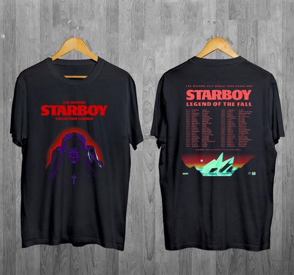 

the weeknd t-shirt starboy of fall tour 2021 dates s-2xl men's t-shirts, White;black